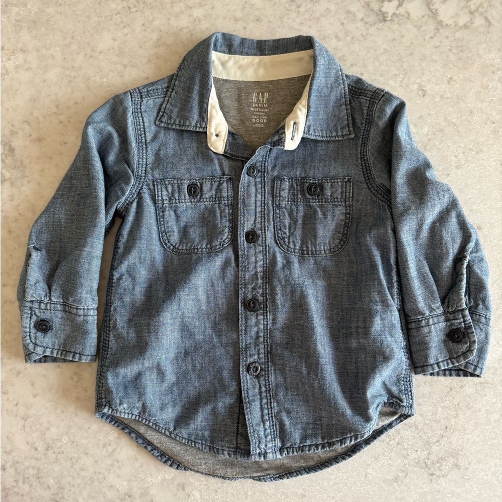 GAP Kids Classic Denim Button-Up Shirt